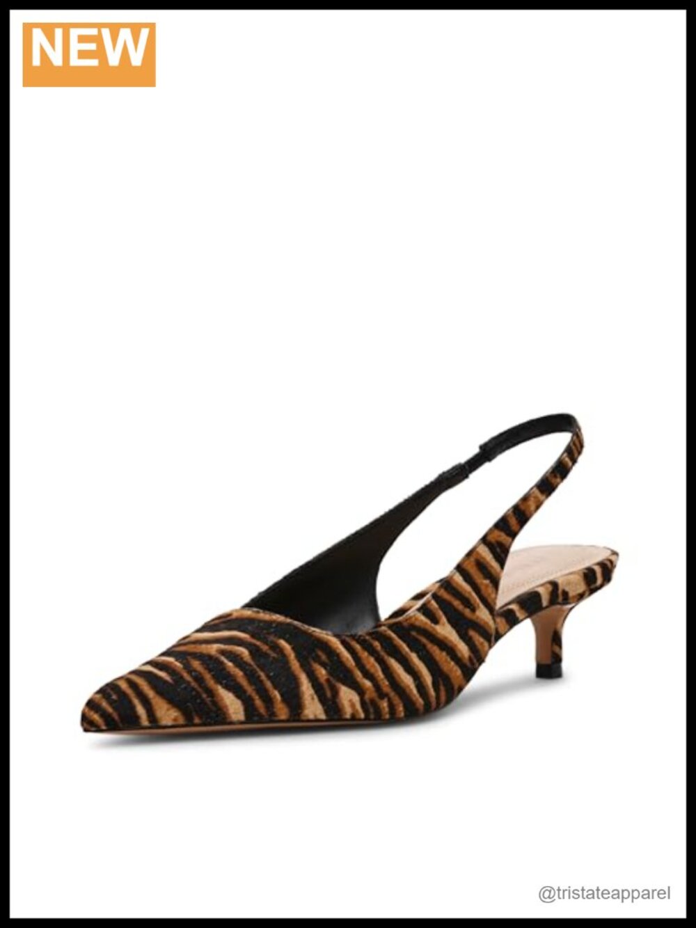 Women's Animal Print Kitten Heel Slingback Pump